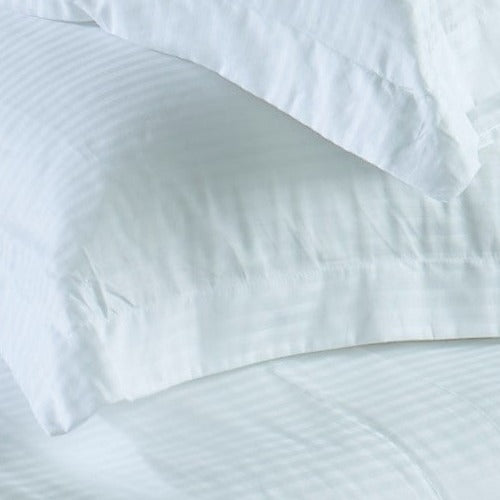 Hotel Satin Stripe Pillowcases by Linen Cupboard Yorkshire