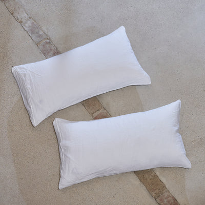 White Linen Pillowcases | Linen Fabric Pillowcases | White Linen Pillow Shams | White Linen Housewife Cases