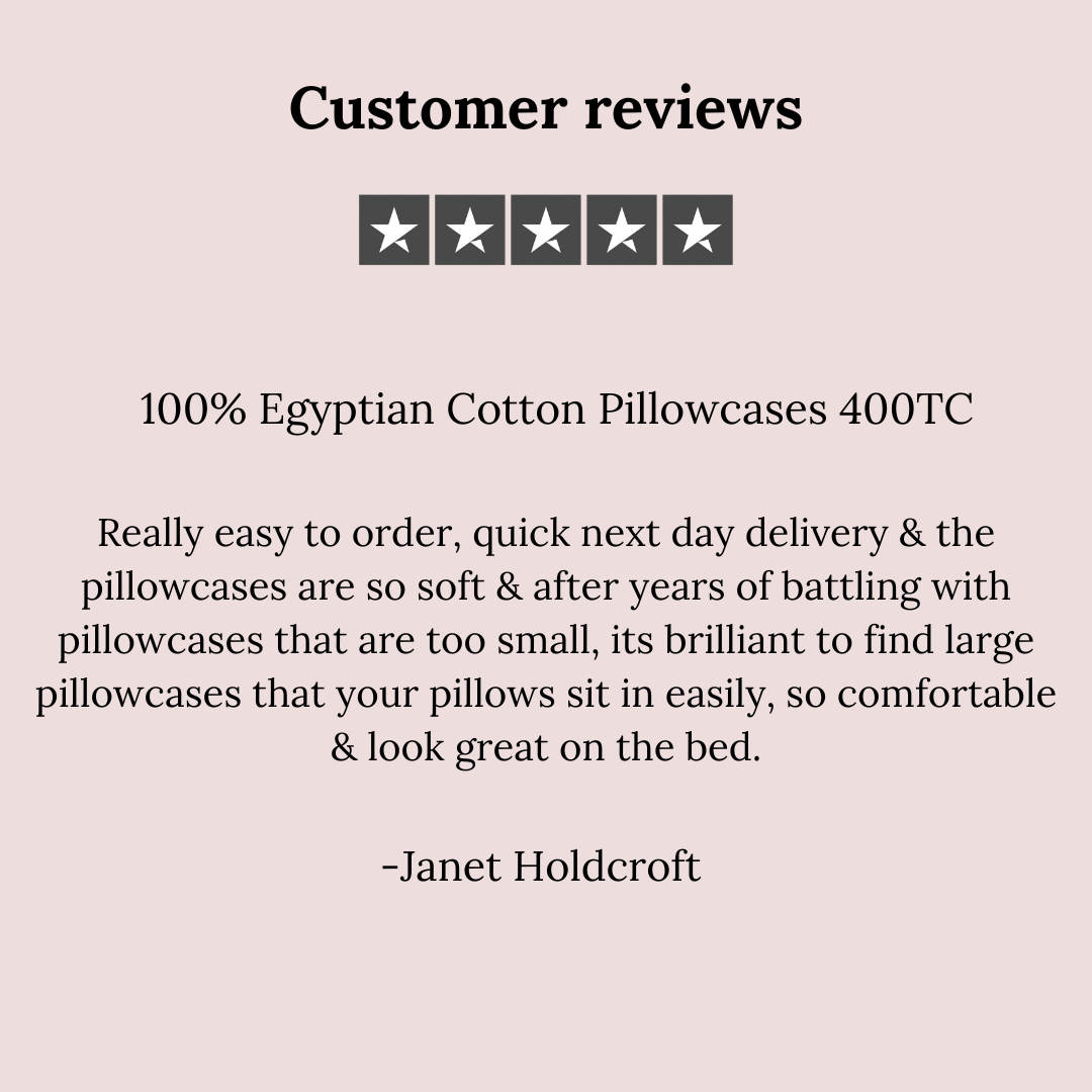100% Egyptian Cotton Pillowcases 400TC