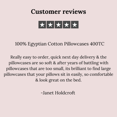 100% Egyptian Cotton Pillowcases 400TC
