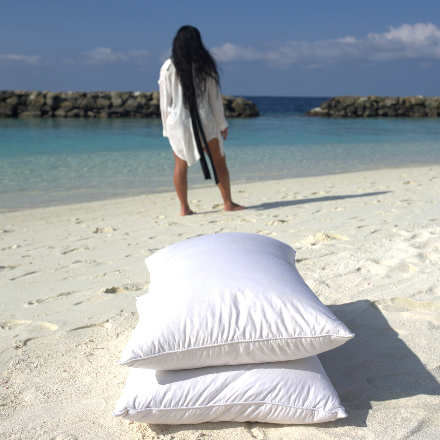 Recycled Ocean Blue Pillow