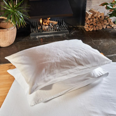  White Flannelette Pillowcases | White Flannelette Pillow Shams | White Flannelette Housewife Cases